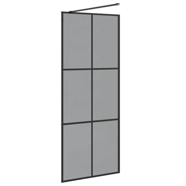 Walk-in Duschwand Schwarz 80 x 195 cm Gehärtetes Glas