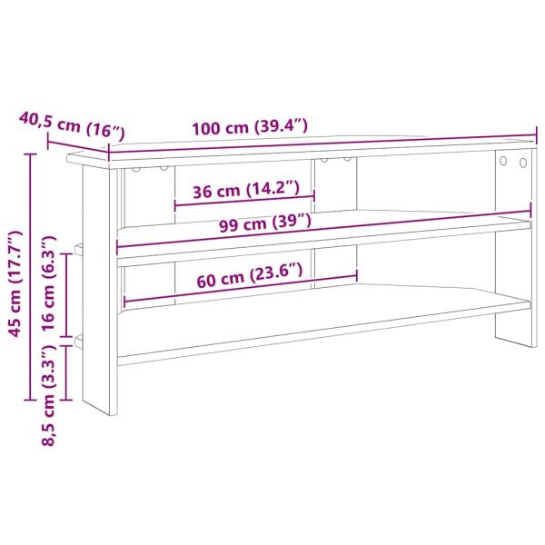 EckTVSchrank Graues Sonoma 102x40,5x45cm Holzwerkstoff