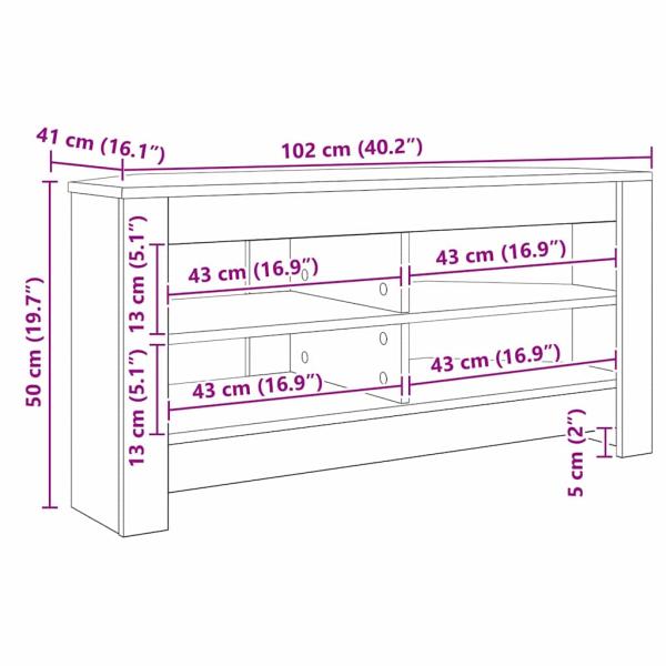 EckTVSchrank Sonoma-Eiche 102x40,5x45cm Holzwerkstoff