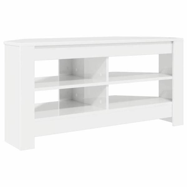 EckTVSchrank Hochglanz Weiß 102x40,5x45cm Holzwerkstoff