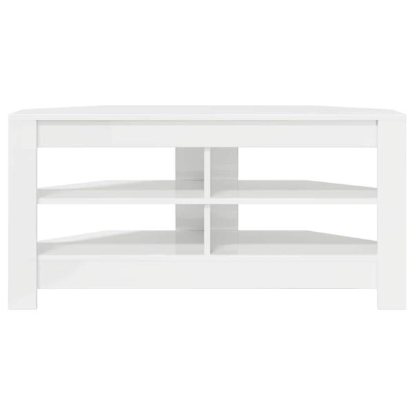 EckTVSchrank Hochglanz Weiß 102x40,5x45cm Holzwerkstoff