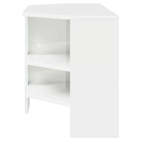 EckTVSchrank Hochglanz Weiß 102x40,5x45cm Holzwerkstoff