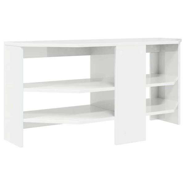 EckTVSchrank Hochglanz Weiß 102x40,5x45cm Holzwerkstoff