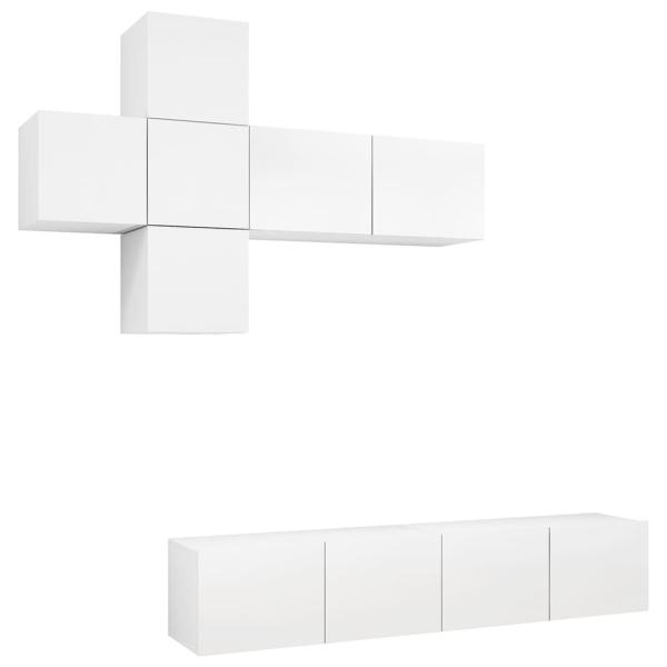 7-tlg. TV-Schrank-Set Weiß Holzwerkstoff