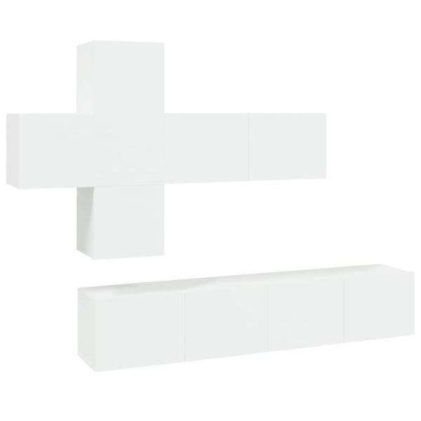 7-tlg. TV-Schrank-Set Weiß Holzwerkstoff