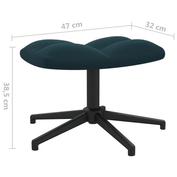 ARDEBO.de - Relaxsessel mit Hocker Blau Samt