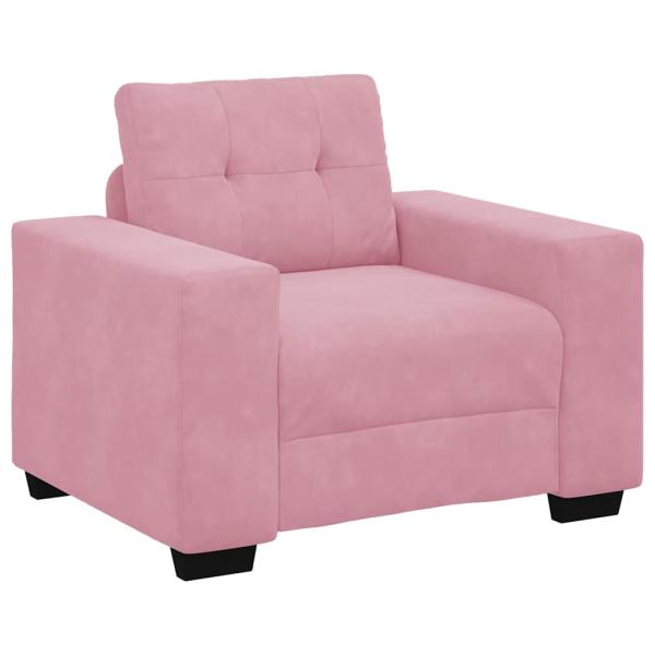 Sofa 3 pcs Rosa Leinenmischgewebe