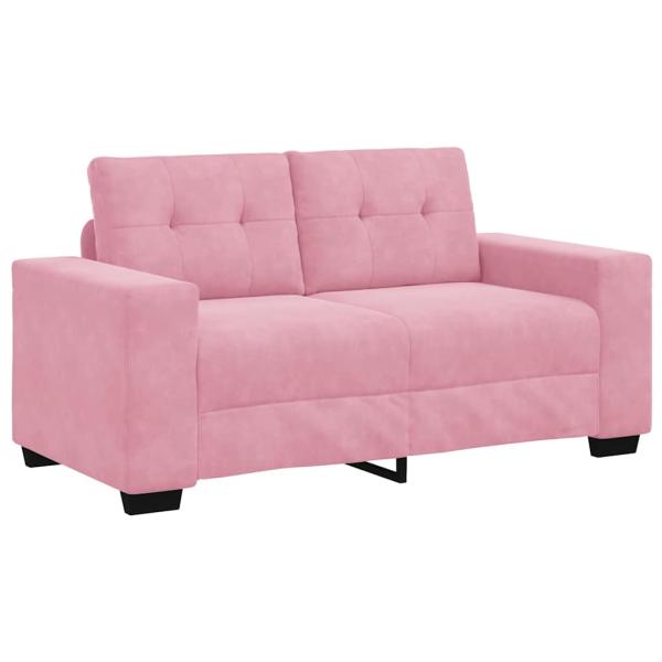 Sofa 3 pcs Rosa Leinenmischgewebe