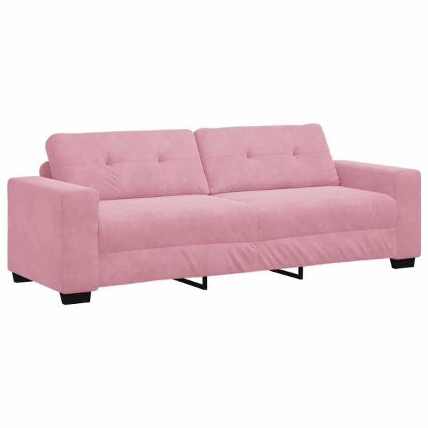 Sofa 3 pcs Rosa Leinenmischgewebe