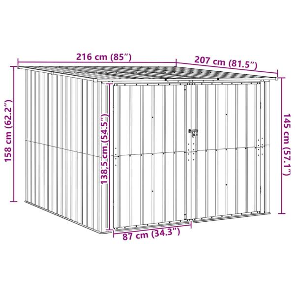 Fahrradspeicher 3 pcs Anthrazit 216 x 207 x 158 cm Metall