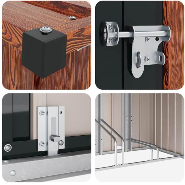 Fahrradspeicher 3 pcs Braun 215 x 206 x 157 cm Metall