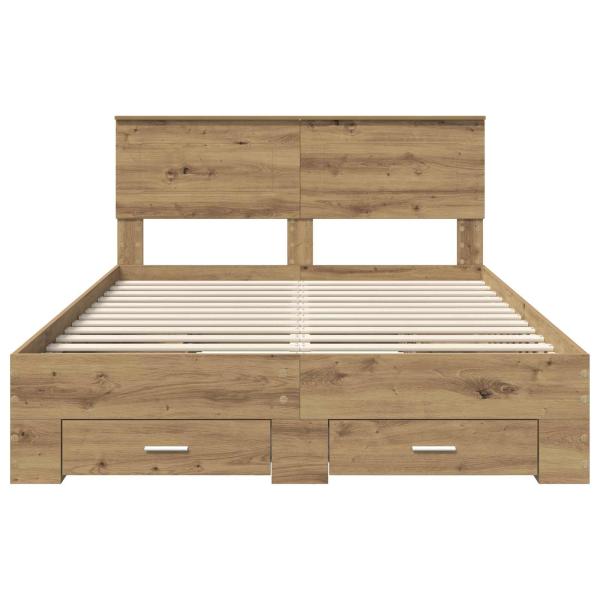 Bettrahmen Artisan-Eiche 140 x 190 cm Holzwerkstoff