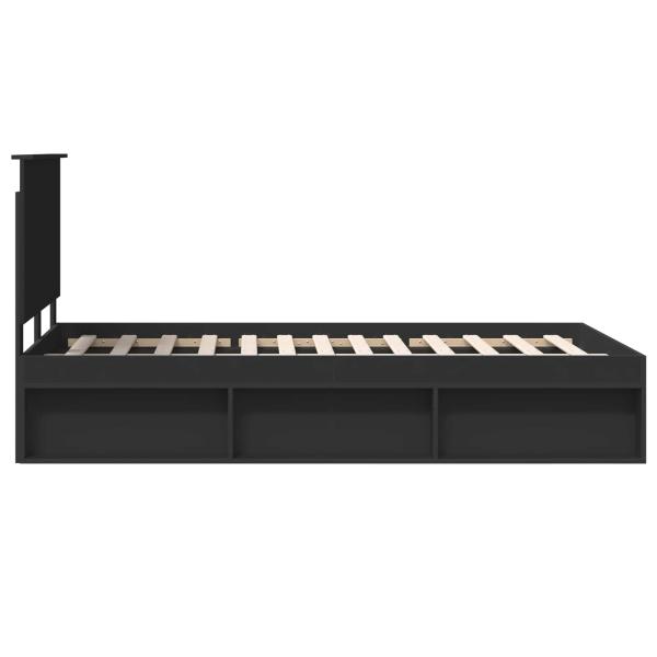 Bettrahmen Schwarz 135 x 190 cm Massives Kiefernholz