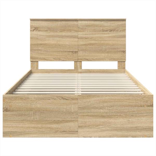 Bettrahmen Sonoma-Eiche 135 x 190 cm Massives Kiefernholz