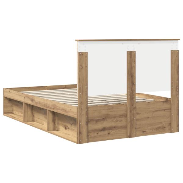 Bettrahmen mit Kopfteil Kunsthandwerk Eiche 135 x 190 cm