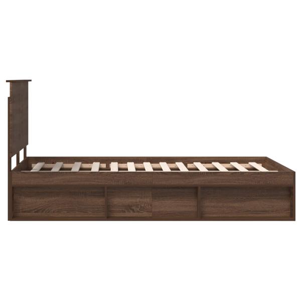 Bettrahmen Braun Eichen-Optik 120 x 190 cm Massives Kiefernholz