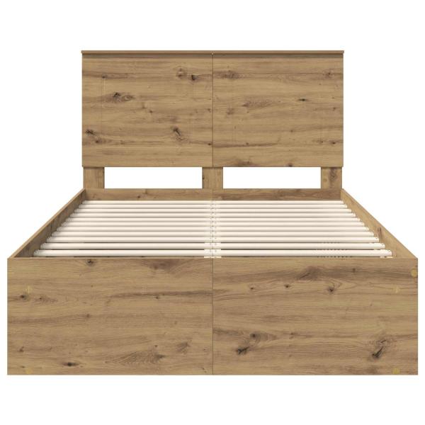 Bettrahmen mit Kopfteil Kunsthandwerk Eiche 120 x 200 cm