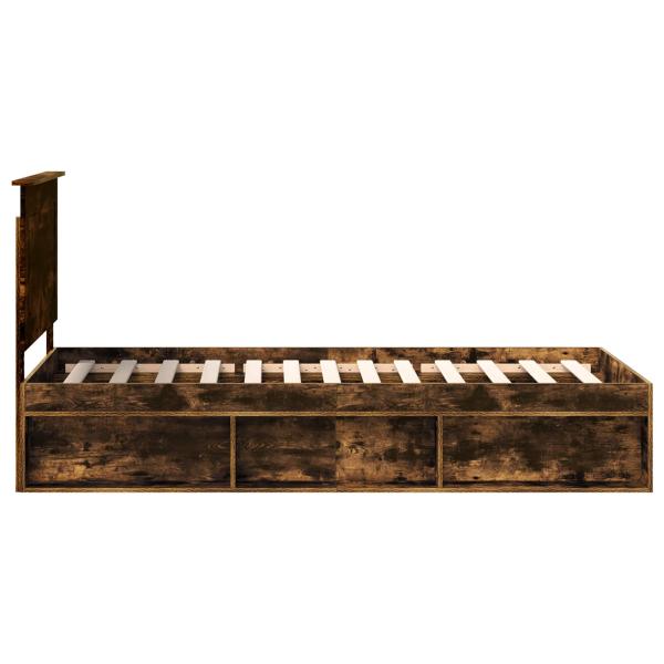 Bettrahmen Geräucherte Eiche 100 x 200 cm Massives Kiefernholz