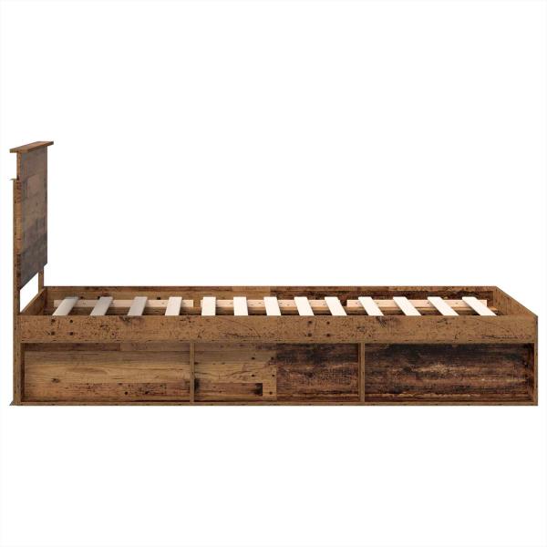 Bettrahmen Altholz 100 x 200 cm Massives Kiefernholz