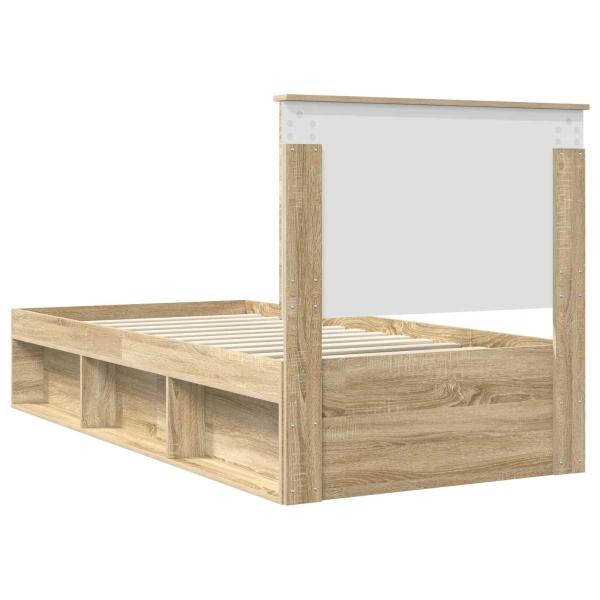 Bettrahmen Sonoma-Eiche 90 x 200 cm Massives Kiefernholz