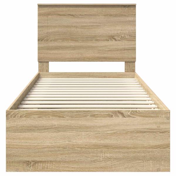 Bettrahmen Sonoma-Eiche 75 x 190 cm Massives Kiefernholz