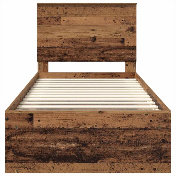 Bettrahmen Altholz 75 x 190 cm Massives Kiefernholz