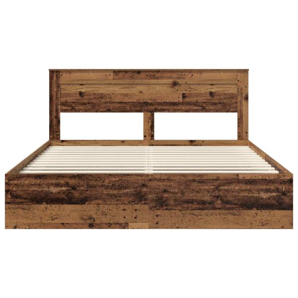 Bettrahmen Altholz 200 x 200 cm Massives Kiefernholz