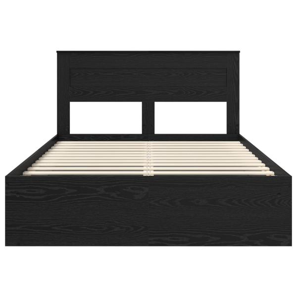 Bettrahmen Schwarz 150 x 200 cm Massives Kiefernholz