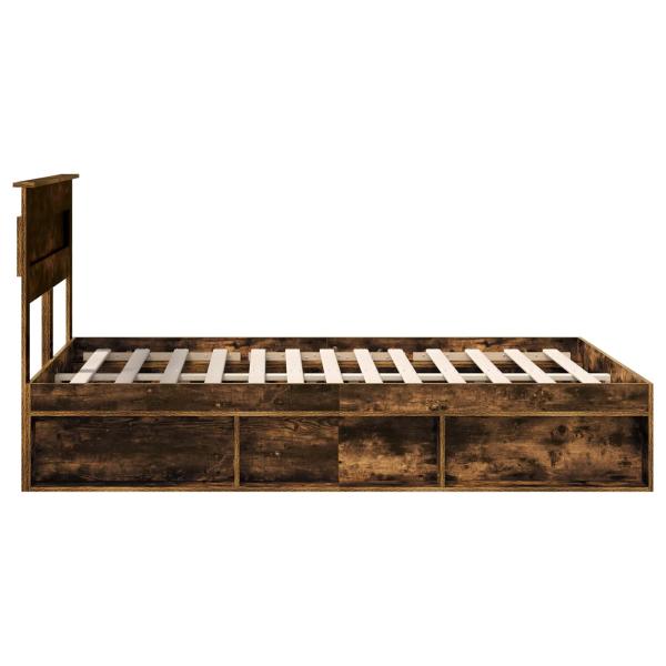 Bettrahmen Geräucherte Eiche 140 x 200 cm Massives Kiefernholz