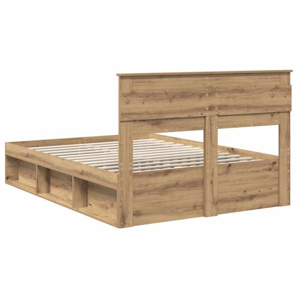 Bettrahmen mit Kopfteil Kunsthandwerk Eiche 140 x 200 cm