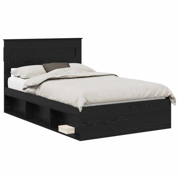 Bettrahmen Schwarz 135 x 190 cm Massives Kiefernholz