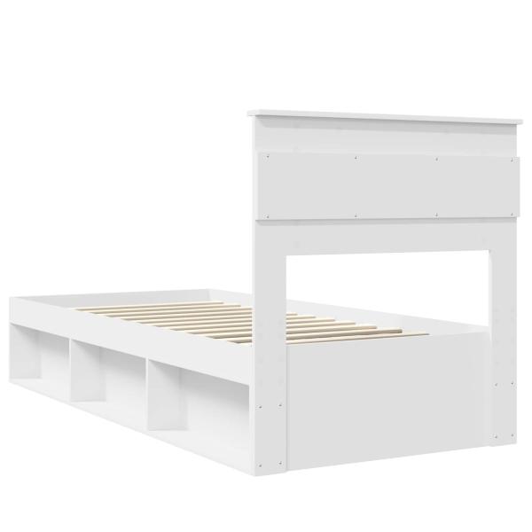 Bettrahmen mit Kopfteil Weiß 100 x 200 cm Massives Kiefernholz