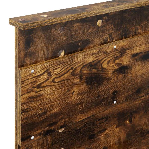 Bettrahmen Geräucherte Eiche 100 x 200 cm Massives Kiefernholz