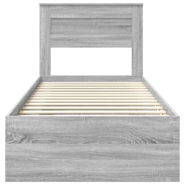 Bettrahmen Graues Sonoma 75 x 190 cm Massives Kiefernholz