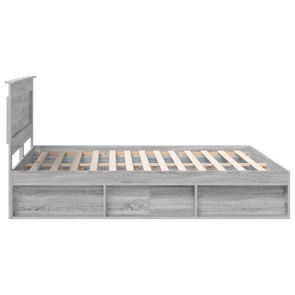 Bettrahmen Graues Sonoma 200 x 200 cm Massives Kiefernholz