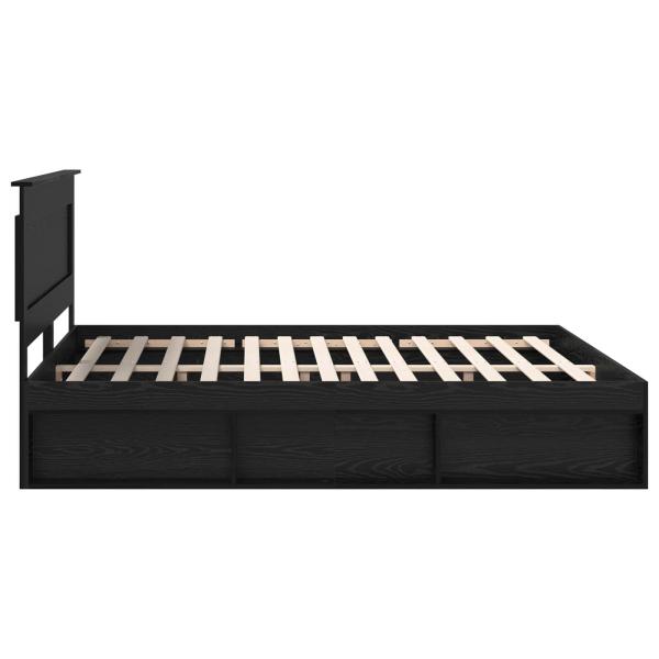 Bettrahmen Schwarz 180 x 200 cm Massives Kiefernholz