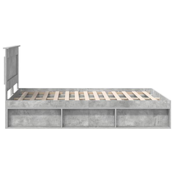 Bettrahmen mit Kopfteil Beton 160 x 200 cm Massives Kiefernholz