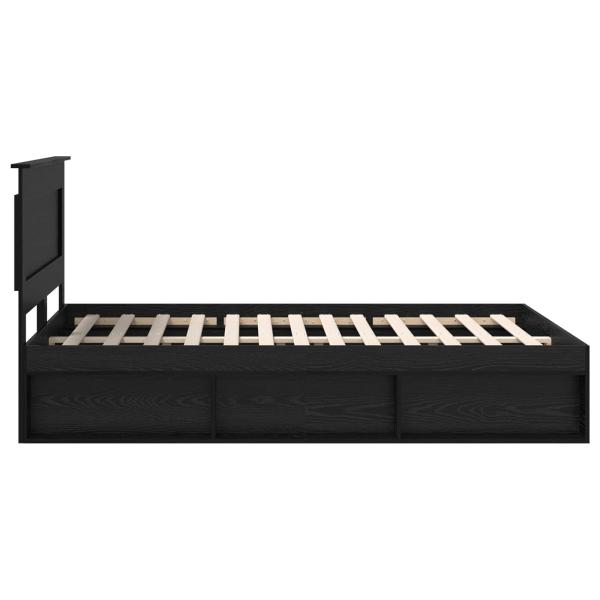 Bettrahmen Schwarz 140 x 190 cm Massives Kiefernholz