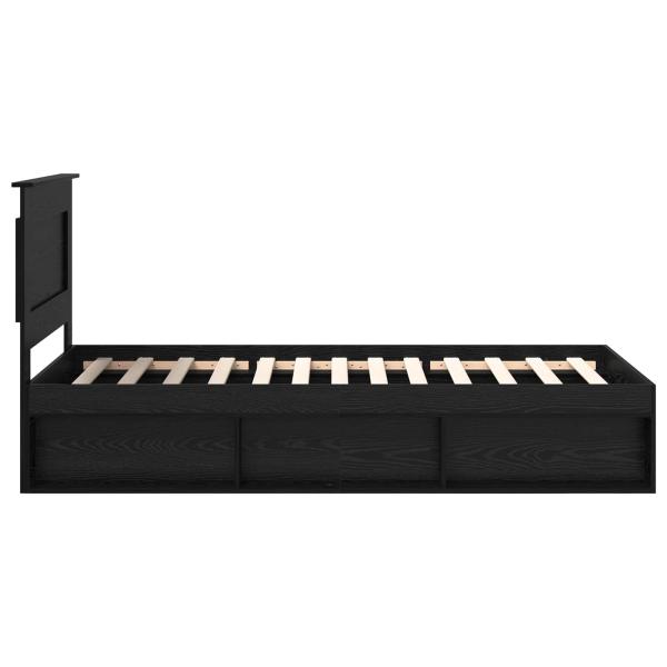 Bettrahmen Schwarz 100 x 200 cm Massives Kiefernholz