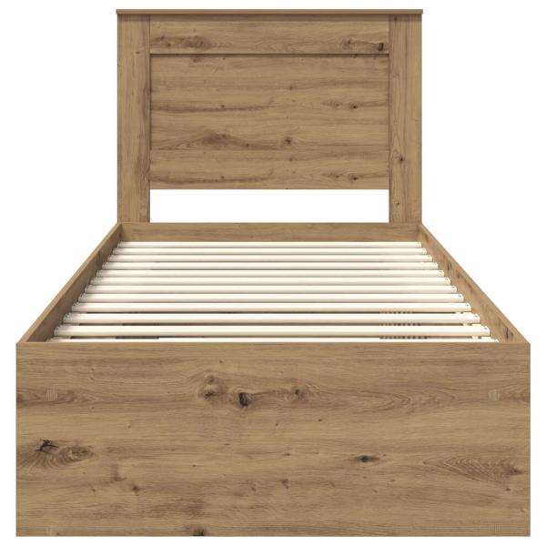 Bettrahmen Kunsthandwerk Eiche 90 x 190 cm Massives Kiefernholz