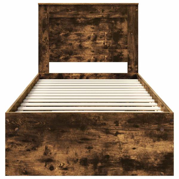 Bettrahmen Geräucherte Eiche 90 x 200 cm Massives Kiefernholz
