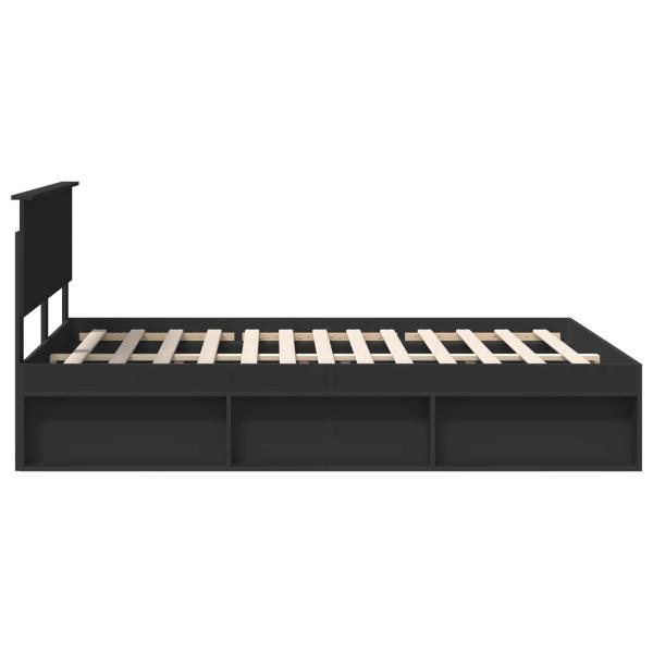 ARDEBO.de - Bettrahmen Schwarz 140 x 200 cm Massives Kiefernholz