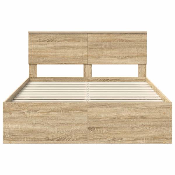 Bettrahmen Sonoma-Eiche 135 x 190 cm Massives Kiefernholz