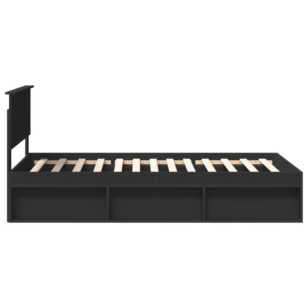 Bettrahmen Schwarz 100 x 200 cm Massives Kiefernholz