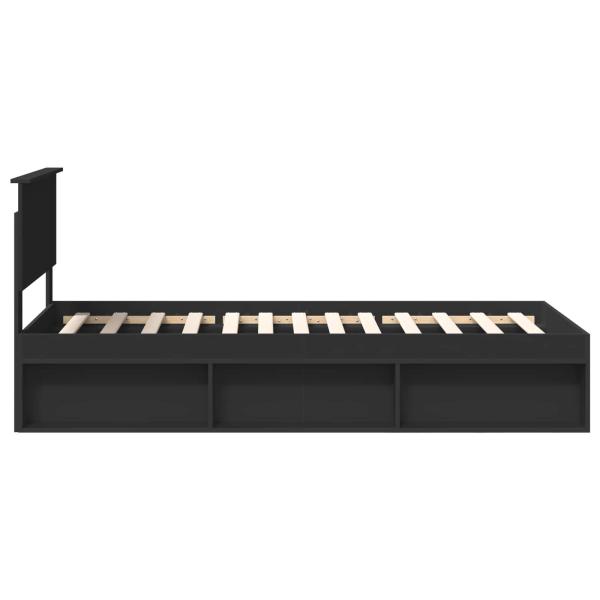 Bettrahmen Schwarz 90 x 190 cm Massives Kiefernholz