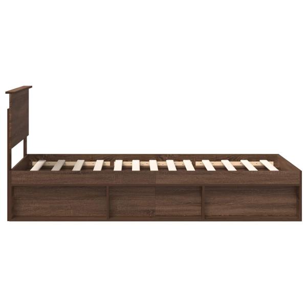 Bettrahmen Braun Eichen-Optik 90 x 190 cm Massives Kiefernholz