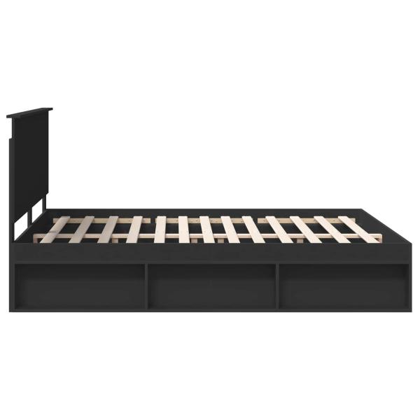 ARDEBO.de - Bettrahmen Schwarz 160 x 200 cm Massives Kiefernholz