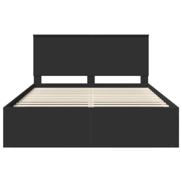 Bettrahmen Schwarz 150 x 200 cm Massives Kiefernholz