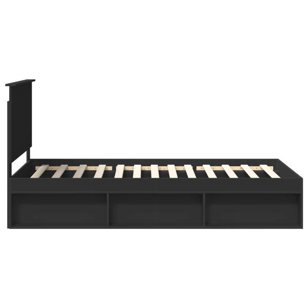 Bettrahmen Schwarz 100 x 200 cm Massives Kiefernholz