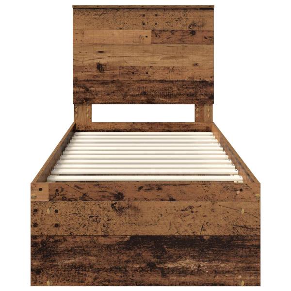 ARDEBO.de - Bettrahmen Altholz 75 x 190 cm Massives Kiefernholz